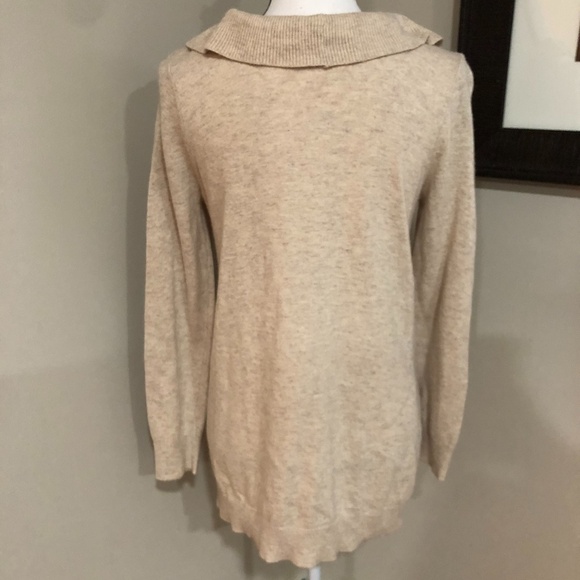 **H&M* Tan Ruffle Trim Tie Front Cardigan Sweater - Picture 4 of 7